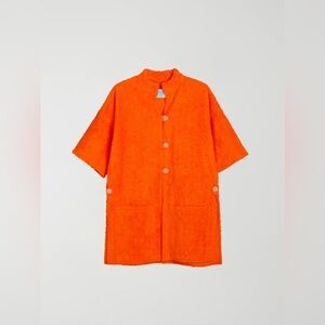 La Veste Ship Wheel Kimono Towel Dress in Orange